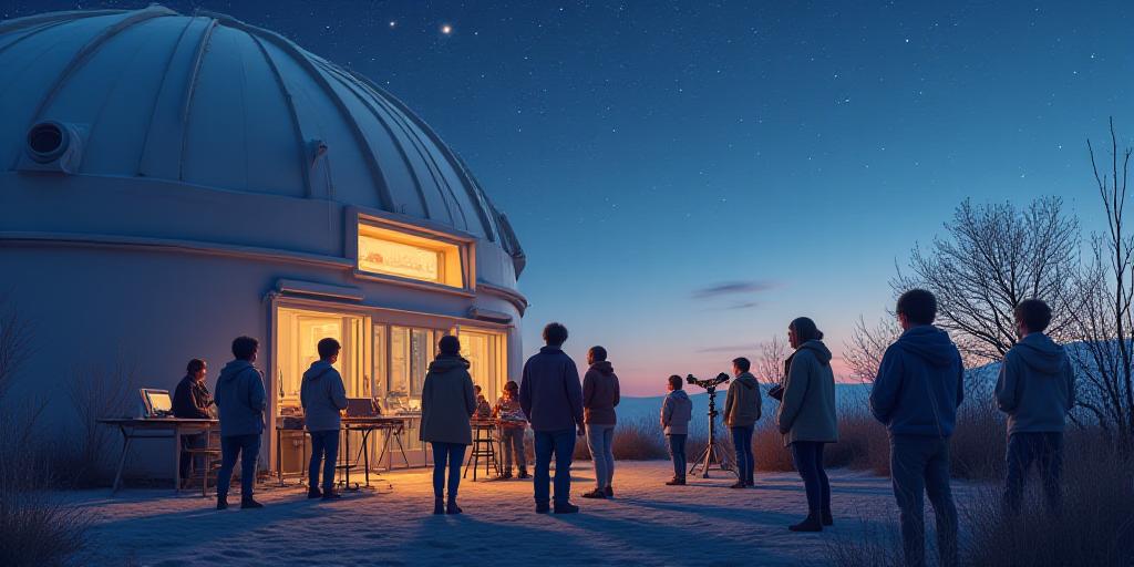 Educational astronomy workshop at professional observatory